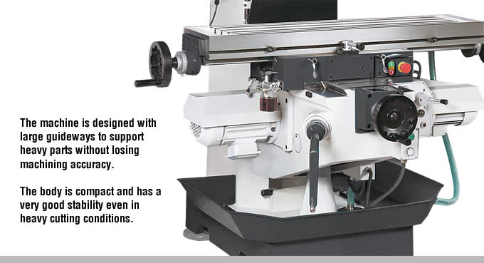 profimach flexi series universal swivel head milling machine body structure