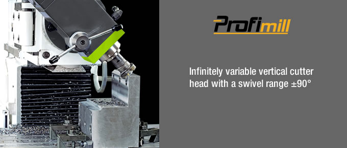 vertical cutter head with a swivel angle 90 degree