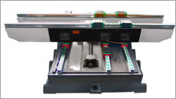 The guideways on X,Y axis