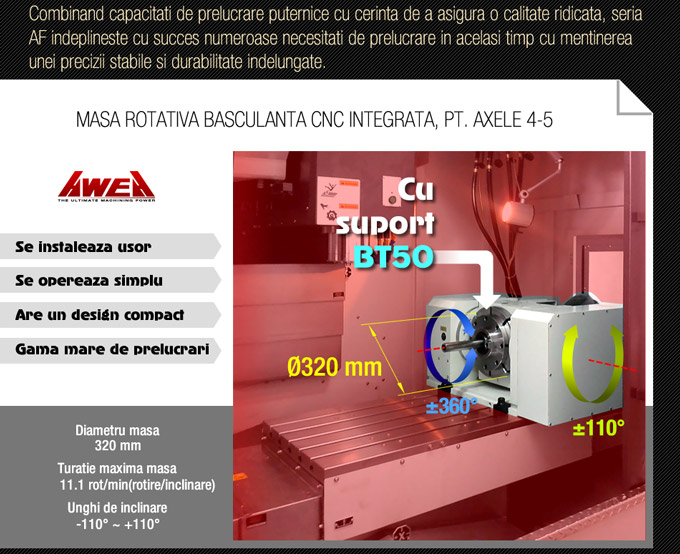 alfa metal machinery MASA ROTATIVA BASCULANTA CNC INTEGRATA, PT. AXELE 4-5 awea