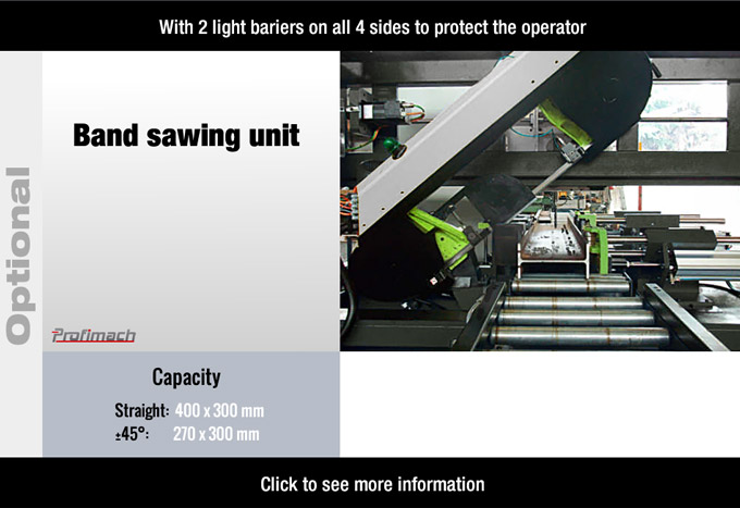 profimach automatic cnc driling line band saw unit