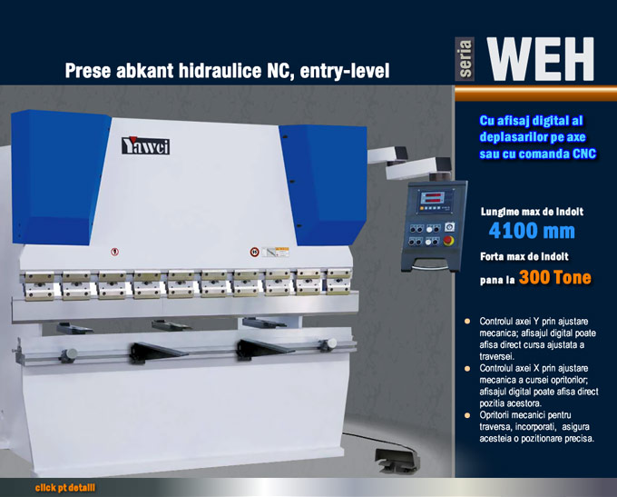 Prese abkant hidraulice NC, entry-level