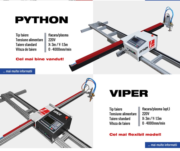 lasermach masini cnc de taiat portabile seria python